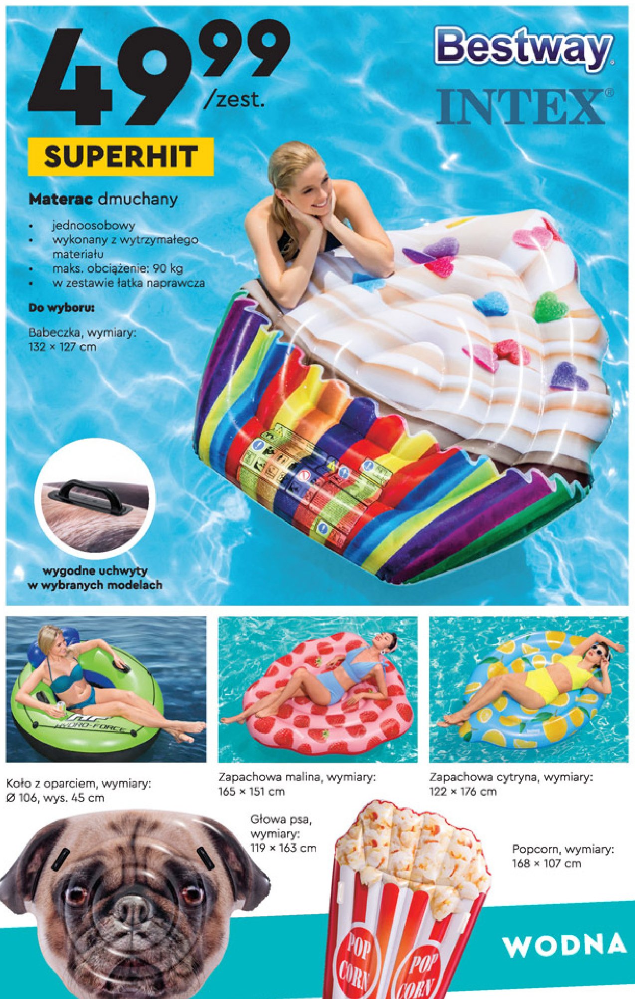 Materac zapachowa cytryna 122 x 176 cm Intex promocja