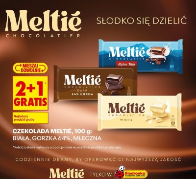 Czekolada Meltié gorzka 64%, 100 g promocja w Biedronka