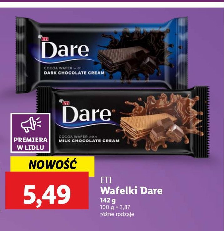 Wafelek z kremem z czekolady deserowej Eti dare promocja