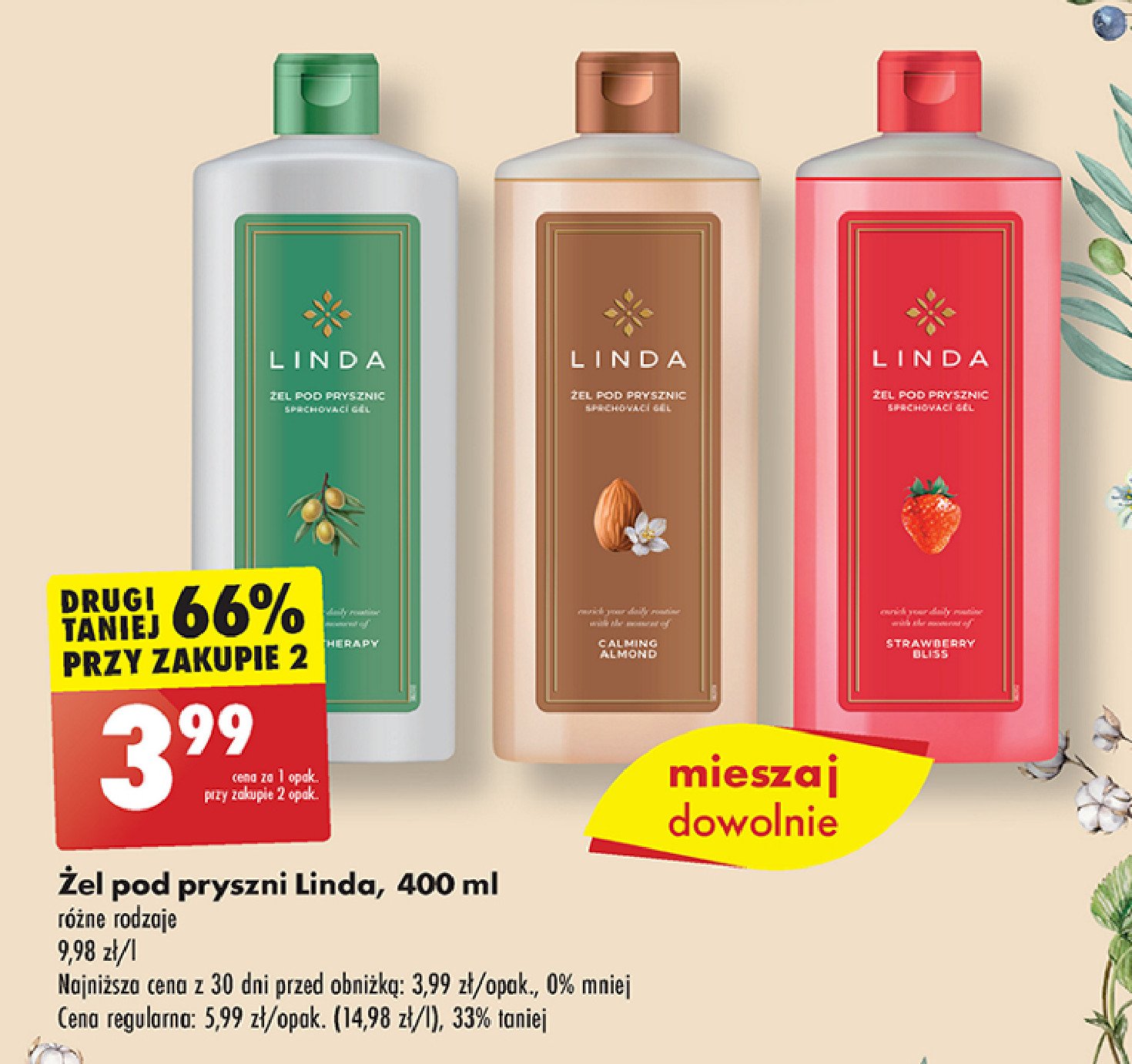 Żel pod prysznic strawberry bliss Linda promocja