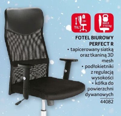 Fotel biurowy Perfect R tapicerowany szarką oraz tkanina 3D podłokietniki z regulacją wysokości kółka do powierzchni dywanowych promocja w Selgros