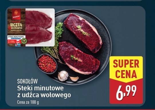 Stek minutowy z udźca wołowego Sokołów uczta qulinarna promocja w Aldi