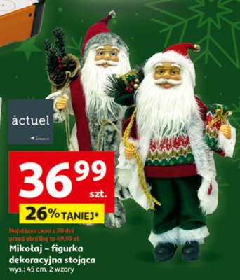 Mikołaj - figurka dekoracyjna stojąca actuel promocja w Auchan