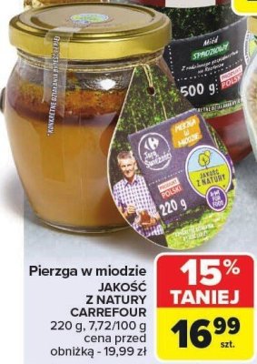 Pierzga w miodzie promocja w Carrefour Market