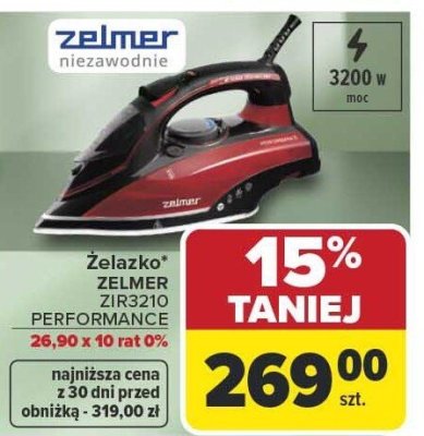 Żelazko ZIR3210 PERFORMANCE ZELMER promocja w Carrefour