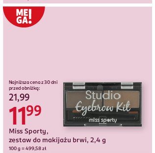 Zestaw do makijażu brwi MISS SPORTY STUDIO EYEBROW KIT promocja w Rossmann