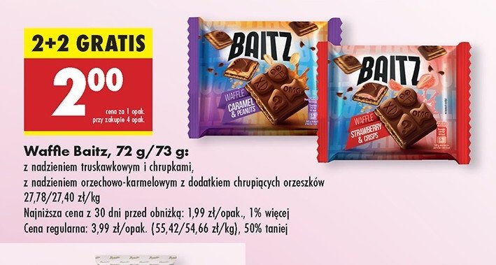 Wafle orzechowo-karmelowe Baitz promocja