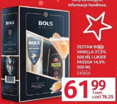 Zestaw Bols Vanilla 37,5% 500 ml likier Passoa 14,9% 500 ml promocja w Selgros
