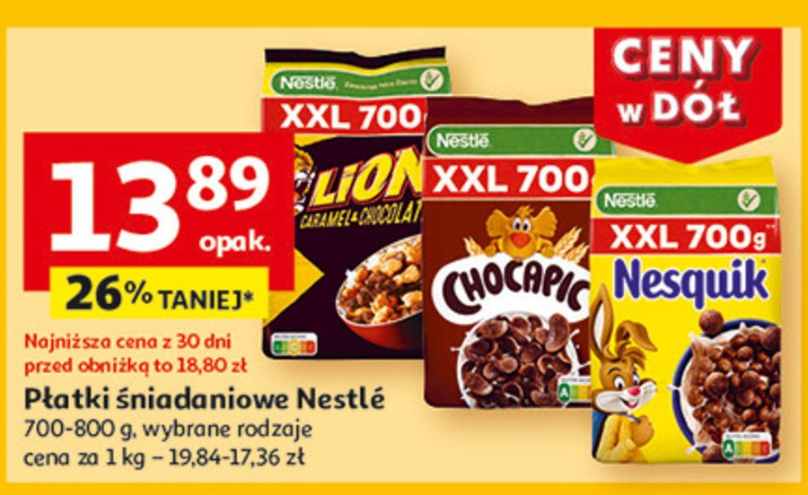 Płatki śniadaniowe Nesquik promocja w Auchan