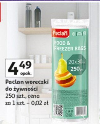 Woreczki do żywności Paclan Food & Freezer Bags promocja w Auchan