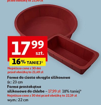 Forma silikonowa okrągła 23 cm promocja w Auchan