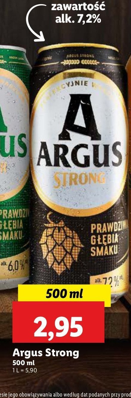 Piwo Argus strong promocja w Lidl