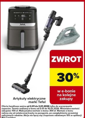Artykuły elektryczne marki Tefal promocja w Carrefour