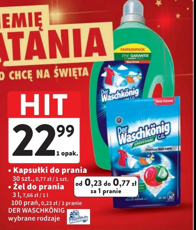 Kapsułki do prania universal Der waschkonig promocja