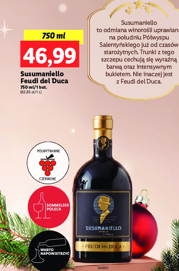 Wino półwytrawne SUSUMANIELLO FEUDI DEL DUCA promocja