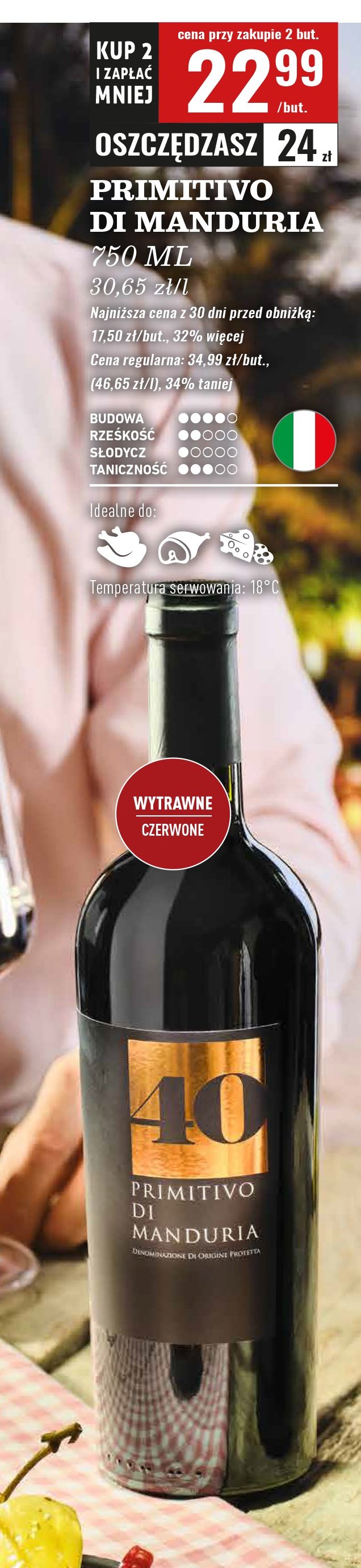 Wino Primitivo di manduria 40 promocja
