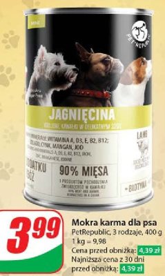 Karma dla psa jagni臋cina Pet republic promocja