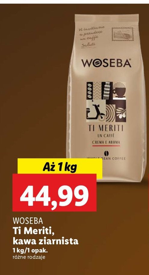 Kawa Woseba ti meriti crema e aroma promocja w Lidl