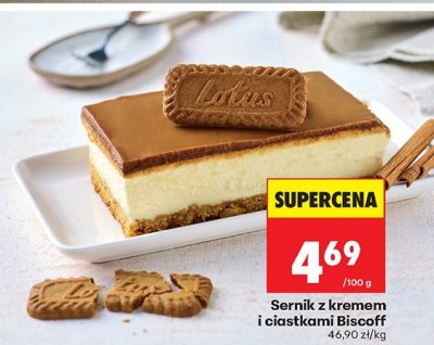 Sernik z kremem i ciastkami Biscoff promocja w Biedronka