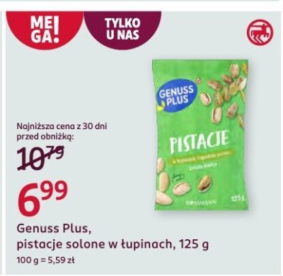 Pistacje solone w łupinach, 125 g promocja w Rossmann
