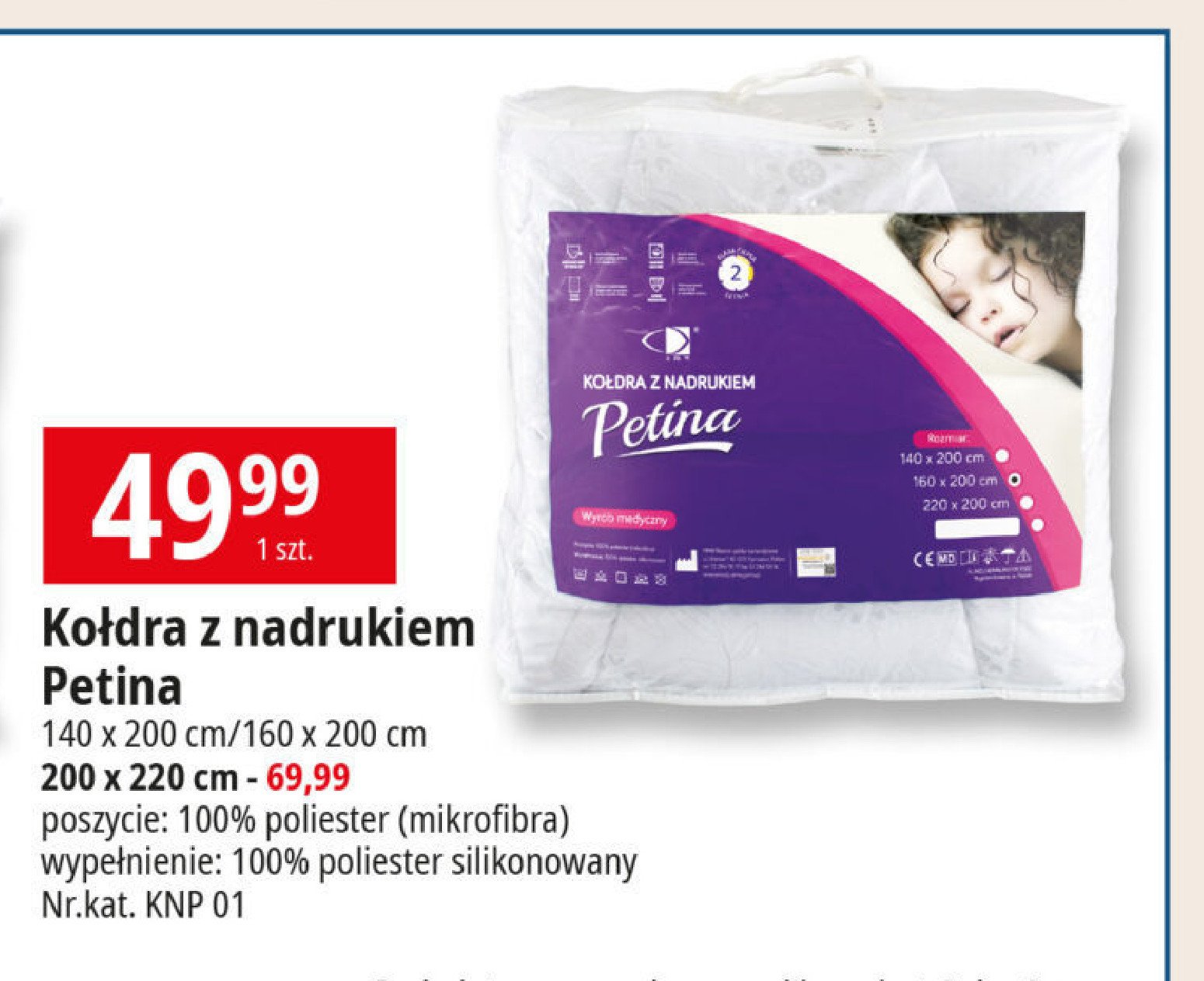 Kołdra petina 140 x 200 cm Amw promocja