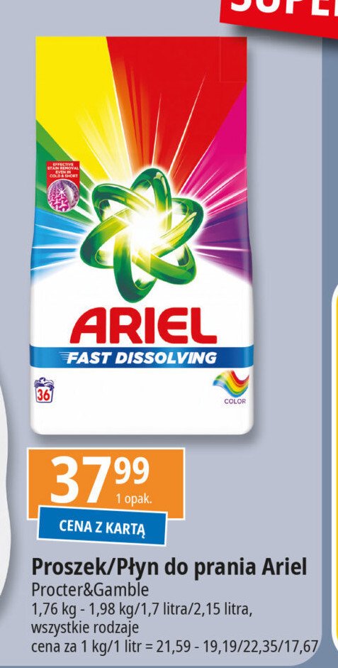 Płyn do prania color Ariel promocja w Leclerc