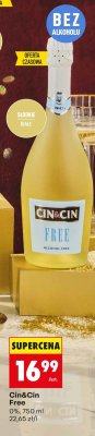 Wino musujące Cin&Cin Free 0% promocja w Biedronka