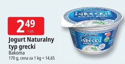 Jogurt naturalny typ grecki Bakoma promocja w Leclerc