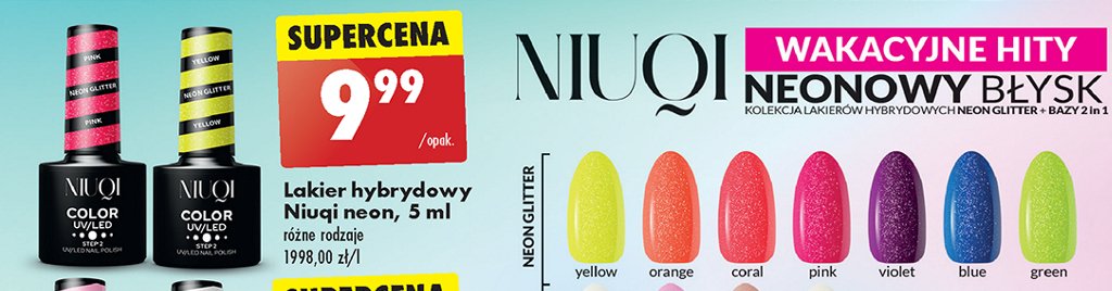 Lakier neon różowy Niuqi promocja