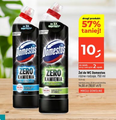 Żel do WC Domestos Zero Kamienia różne rodzaje promocja w Dealz