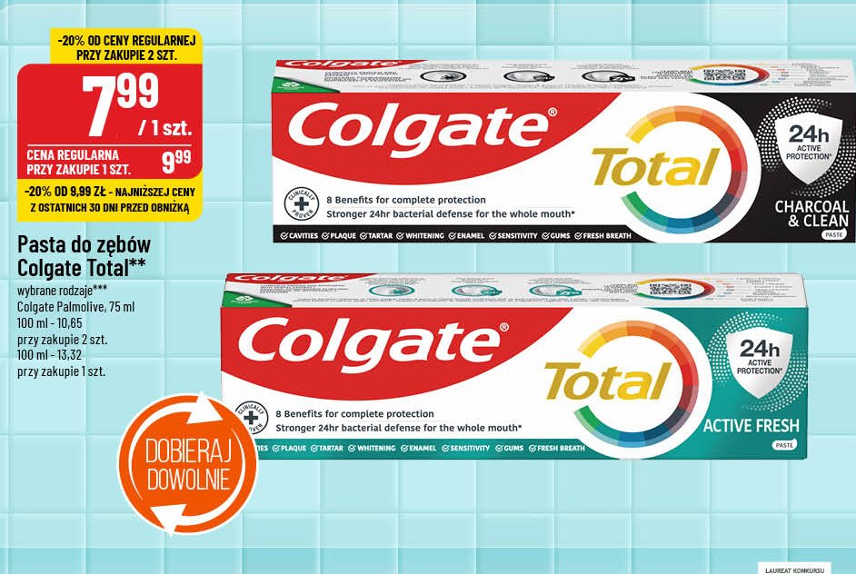 Pasta do zębów active fresh Colgate promocja w POLOmarket