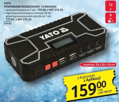 Powerbank rozruchowy Yato 12 000 mAh promocja w Selgros