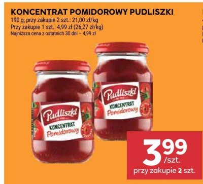 Koncentrat pomidorowy Pudliszki promocja w Stokrotka