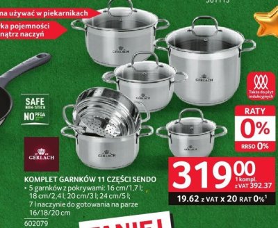 Komplet garnków Gerlach 11 części Sendo promocja w Selgros