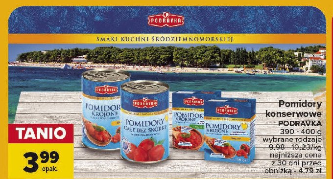 Pomidory krojone z bazyli膮 i oregano Podravka promocja