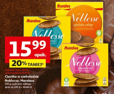 Ciastka w czekoladzie Noblesse, Marabou, 150 g, wybrane rodzaje promocja w Auchan