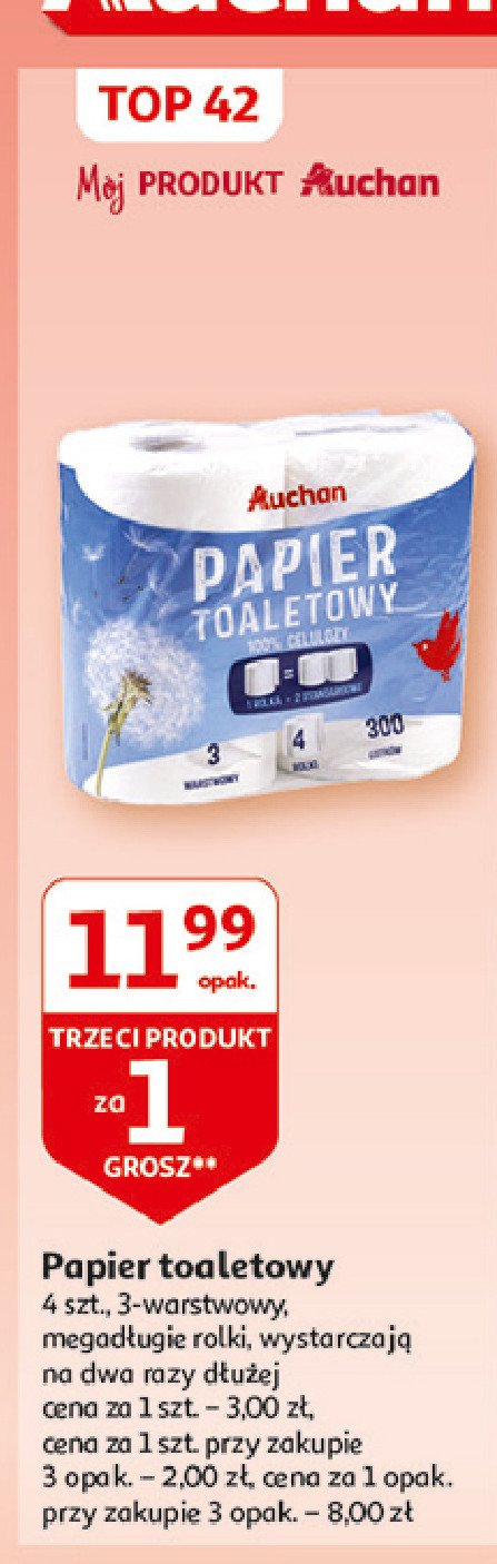 Papier toaletowy Auchan promocja w Auchan