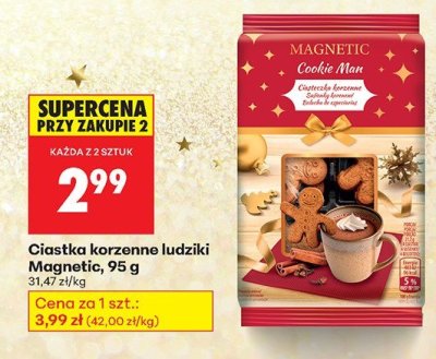 Ciastka korzenne ludziki Magnetic, 95 g promocja w Biedronka