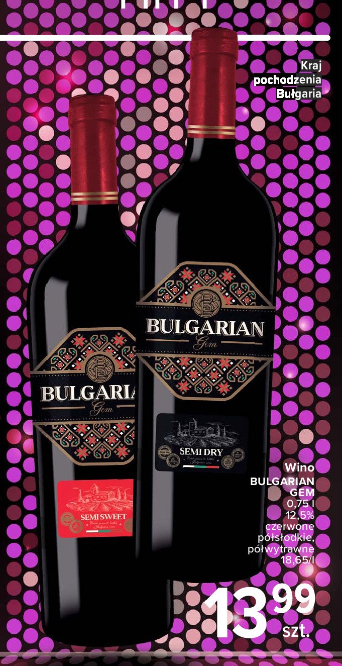 Wino Bulgarian folk merlot promocja