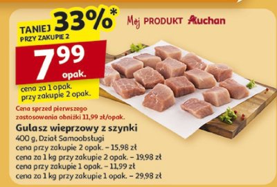 Gulasz wieprzowy z szynki 400g Dział Samoobsługi promocja w Auchan