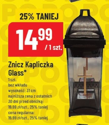 Znicz Kapliczka Glass bez wkładu promocja w POLOmarket