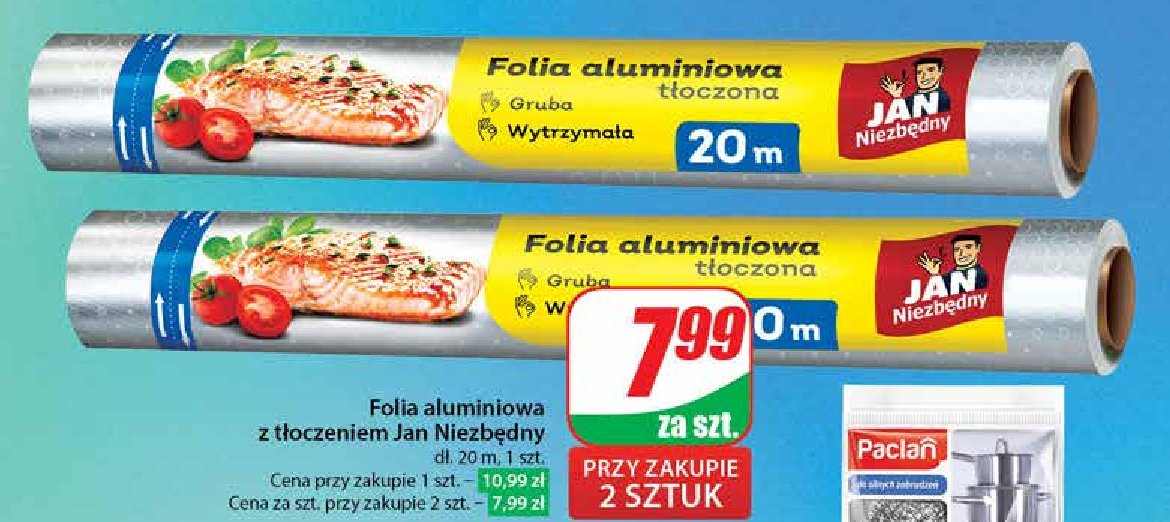 Folia aluminiowa z tłoczeniem 20 m Jan niezbędny promocja w Dino