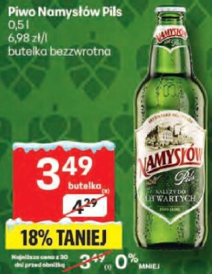 Piwo Namysłów Pils promocja w Delikatesy Centrum