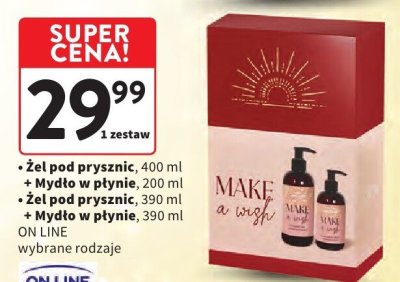 Żel pod prysznic ON LINE + Mydło w płynie + Żel pod prysznic + Mydło w płynie promocja w Intermarche