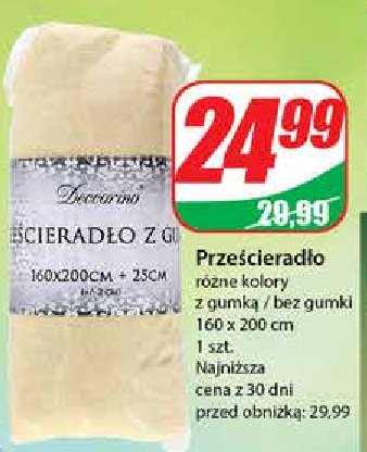 Prze艣cierad艂o frotte z gumk膮 160 x 200 cm + 25 cm promocja