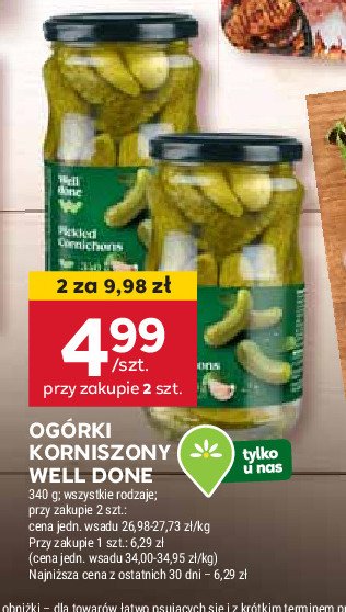 Korniszony Well done promocja w Stokrotka
