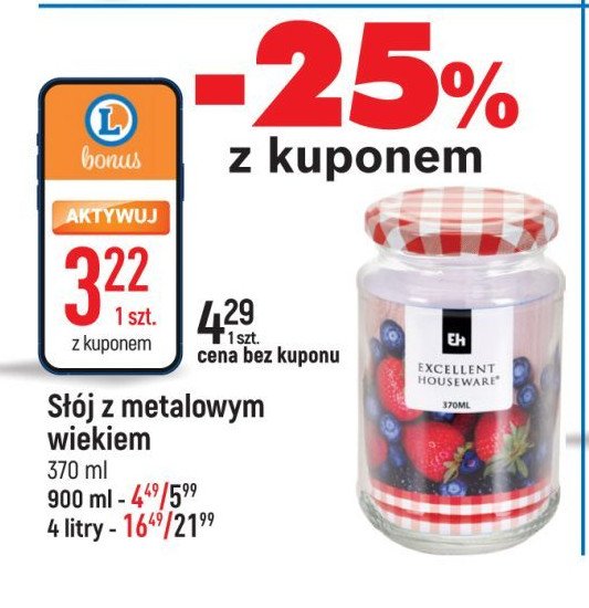 S艂贸j z metalowym wiekiem 900 ml Excellent houseware promocja