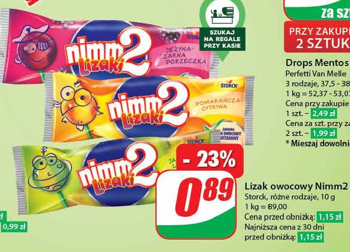 Lizak pomarańcza cytryna Nimm2 lizaki promocja