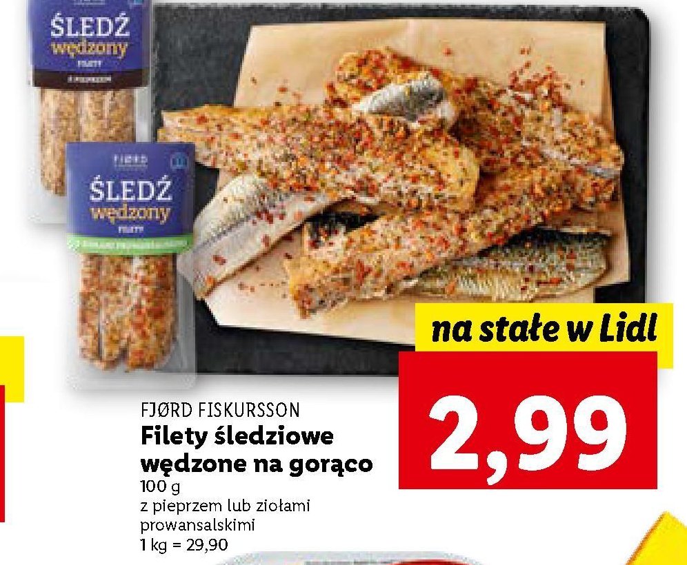 Filety śledziowe wędzone na gorąco z ziołami prowansalskimi Fjord fiskursson promocja