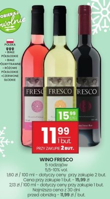 Wino Fresco (5 rodzajów) 0,75l promocja w Twój Market